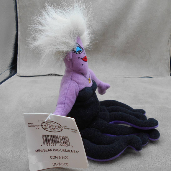 Little Mermaid Ursula the Sea Witch w/Tag Disney Store Mini Bean Bag - Picture 2 of 5